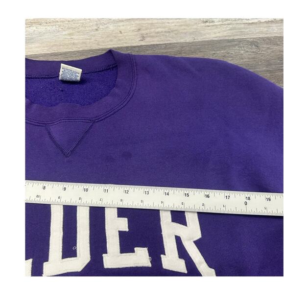 Vintage 90s Elder High School Russell Athletic Purple Mens 2XL Sweatshirt USA - Picture 6 of 10